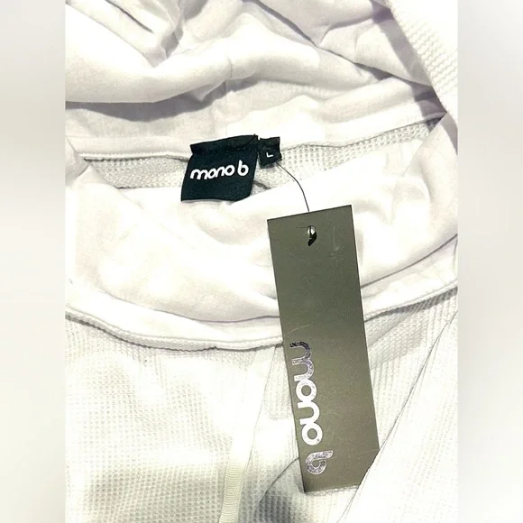 NWT Mono B White Waffle Knit Cowl Neck Pull Over Top - Picture 11 of 12